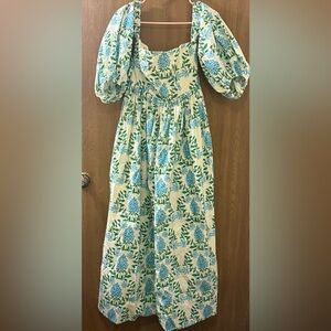 Anthropologie Let Me Be Long Sleeve Printed Maxi Dress